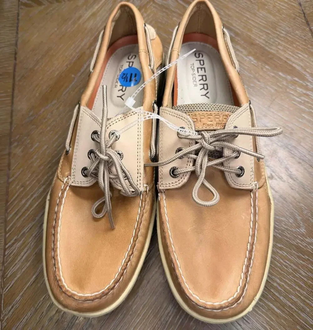 Sperry Men's Billfish 3-Eye Leather Boat Shoes Tan Size 11.5